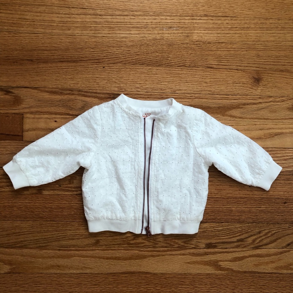 Cat & Jack White Eyelet Zip Up Jacket